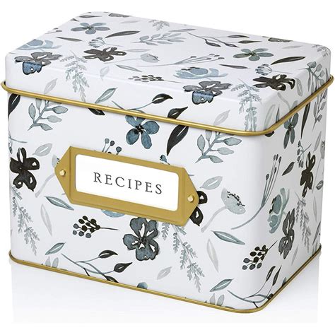 3x5 recipe box dividers metal|large recipe boxes with dividers.